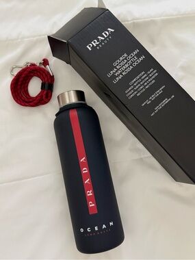 NEW Prada Beauty Luna Rosa Ocean Water Bottle with Strap